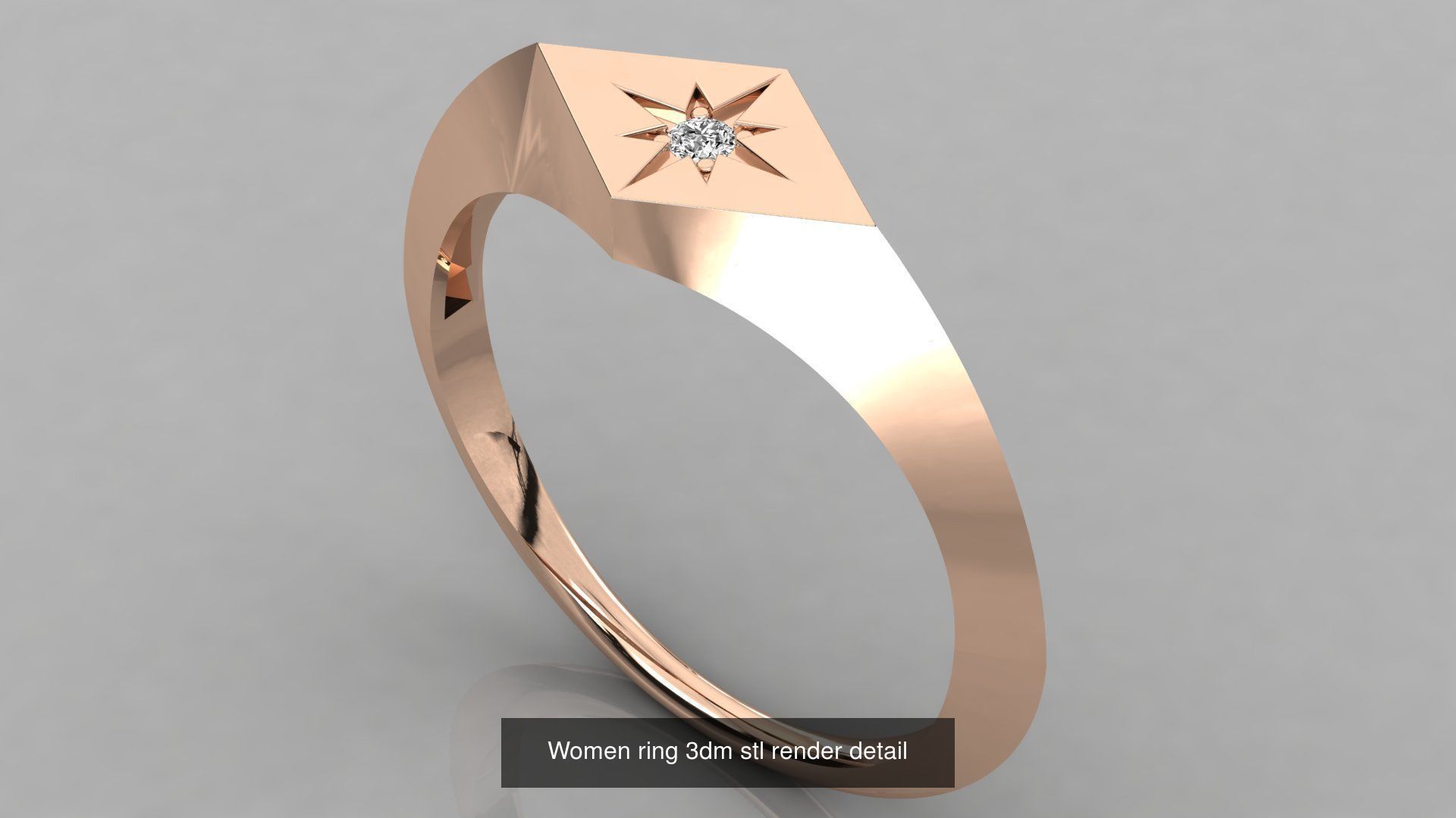 100 Women ring 3dm stl 9 render detail 3D Model Collection_48