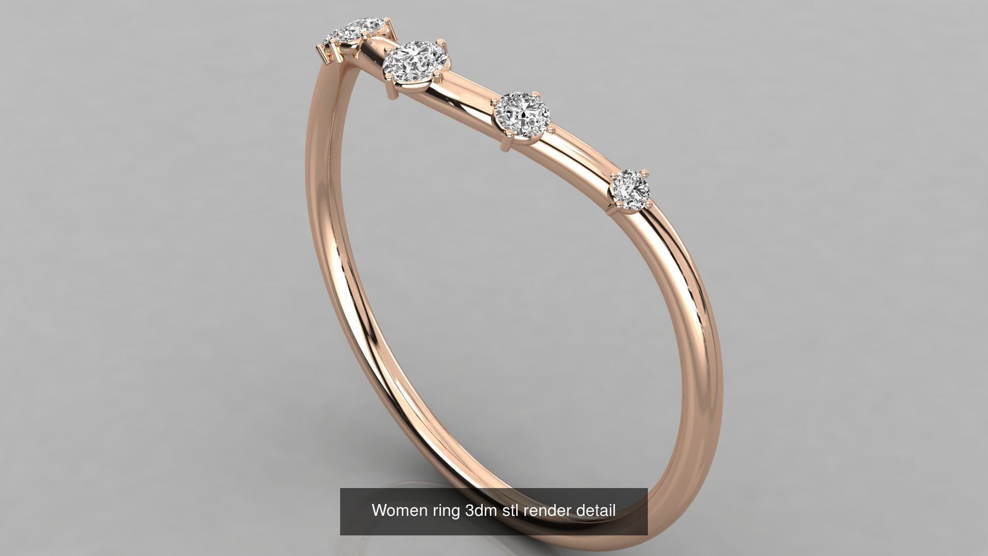 100 Women ring 3dm stl 9 render detail 3D Model Collection_33