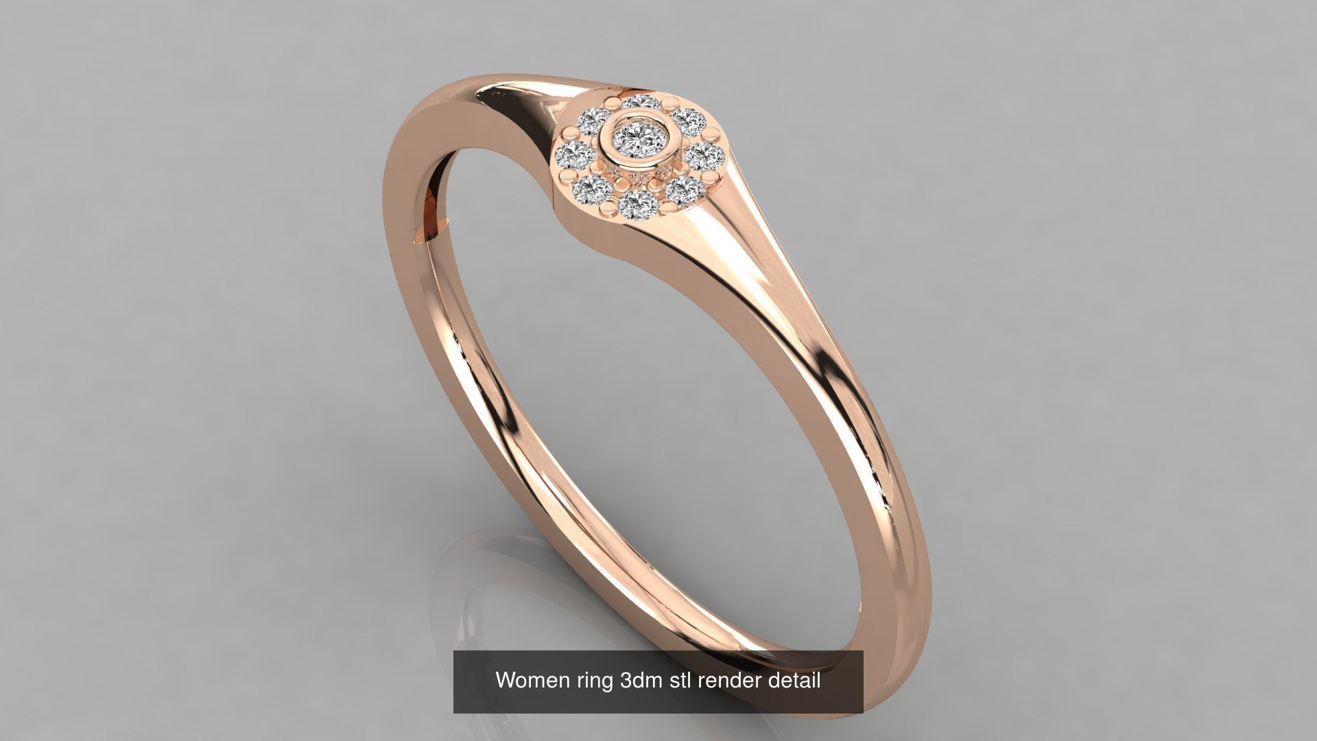100 Women ring 3dm stl 9 render detail 3D Model Collection_62