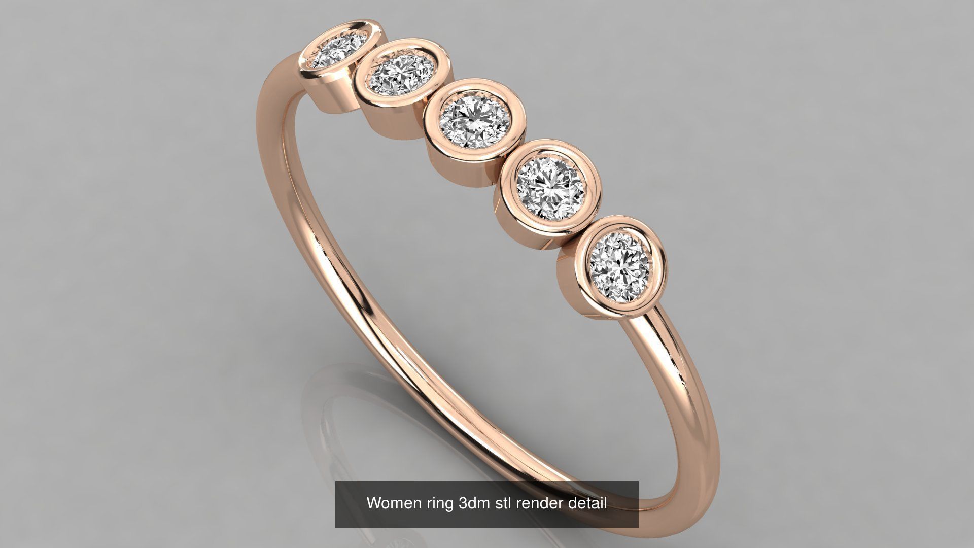 100 Women ring 3dm stl 9 render detail 3D Model Collection_103