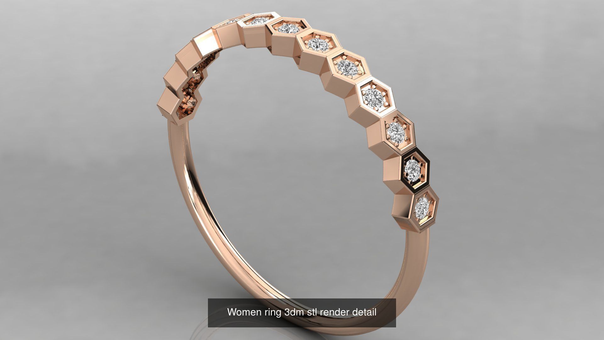 100 Women ring 3dm stl 9 render detail 3D Model Collection_50