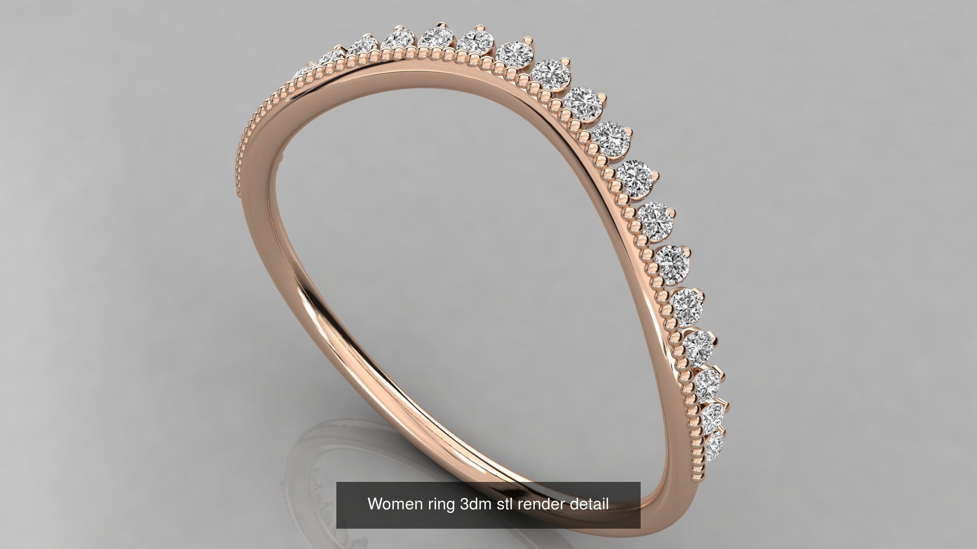 100 Women ring 3dm stl 9 render detail 3D Model Collection_69