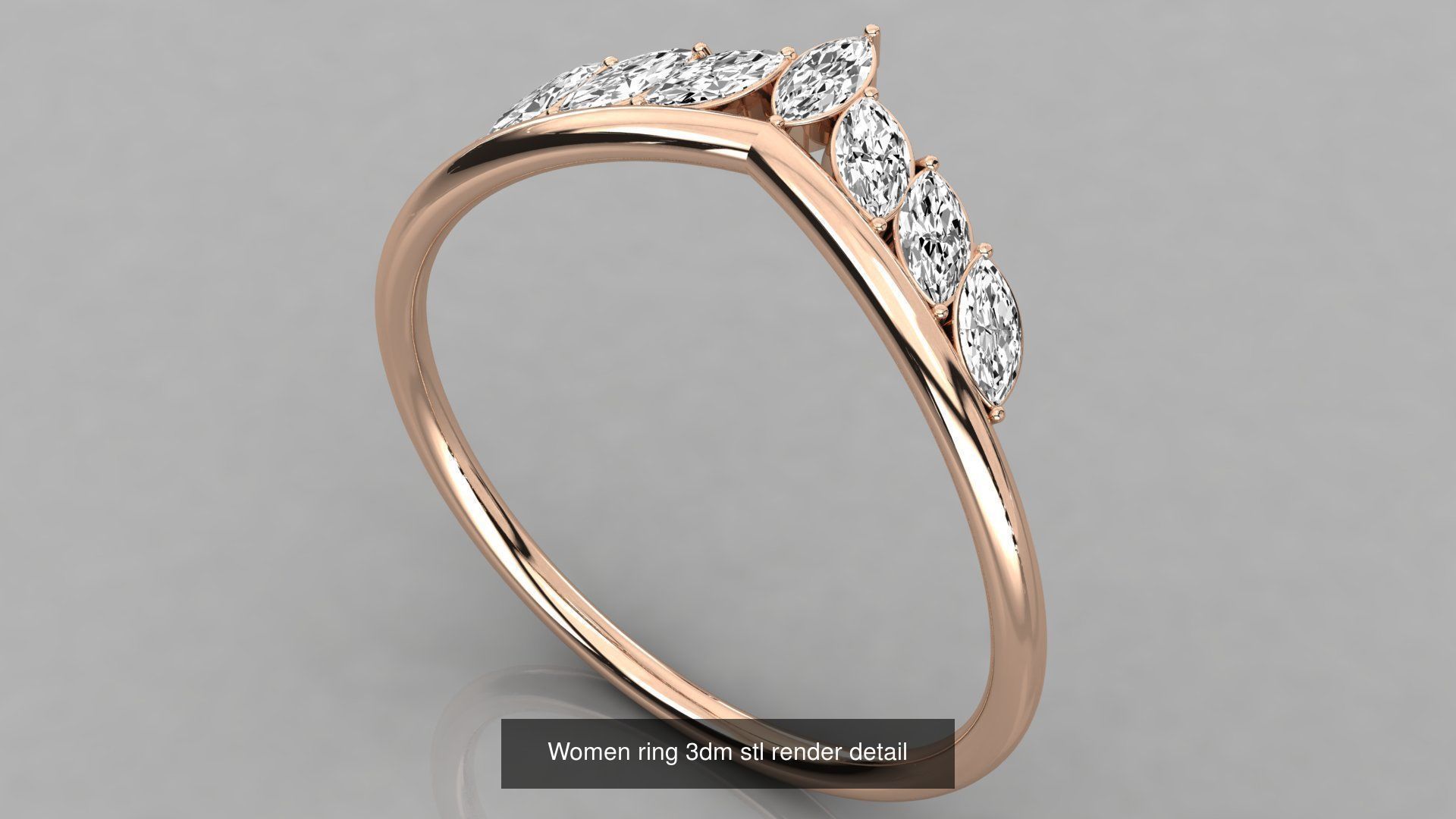 100 Women ring 3dm stl 9 render detail 3D Model Collection_44