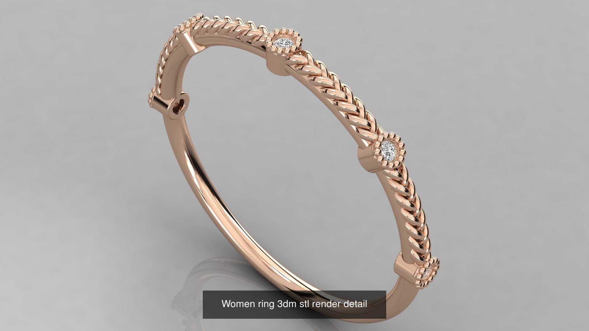 100 Women ring 3dm stl 9 render detail 3D Model Collection_51