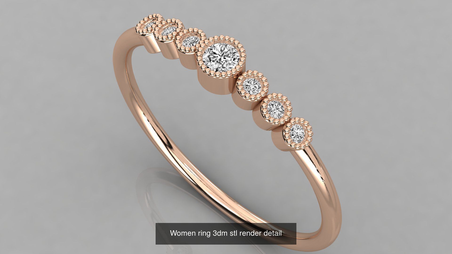 100 Women ring 3dm stl 9 render detail 3D Model Collection_99