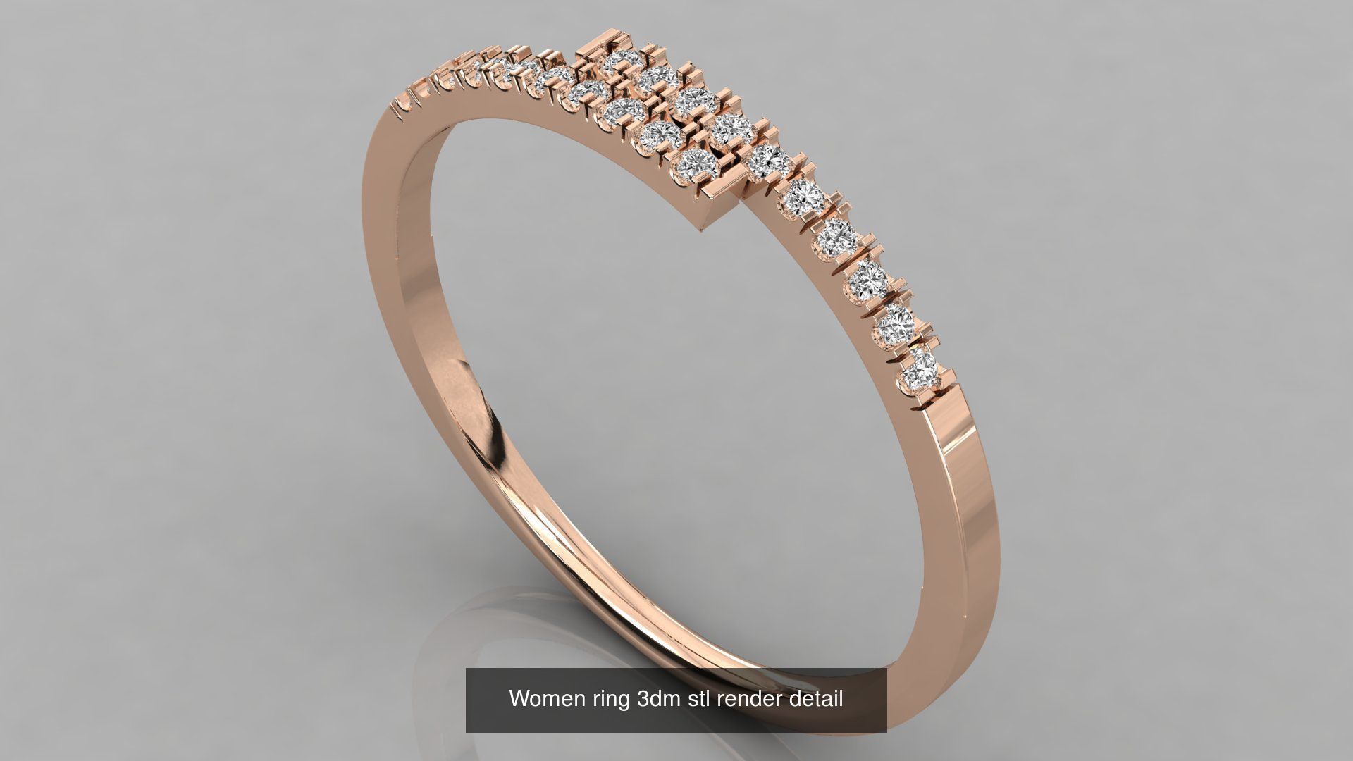 100 Women ring 3dm stl 9 render detail 3D Model Collection_64