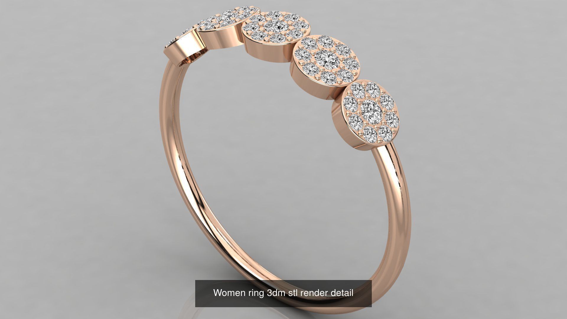 100 Women ring 3dm stl 9 render detail 3D Model Collection_9
