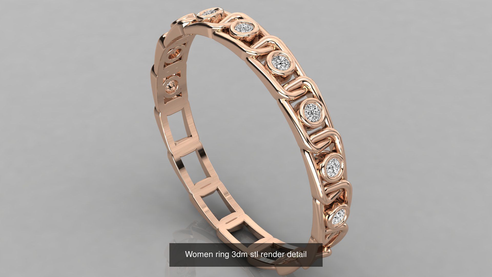 100 Women ring 3dm stl 9 render detail 3D Model Collection_24