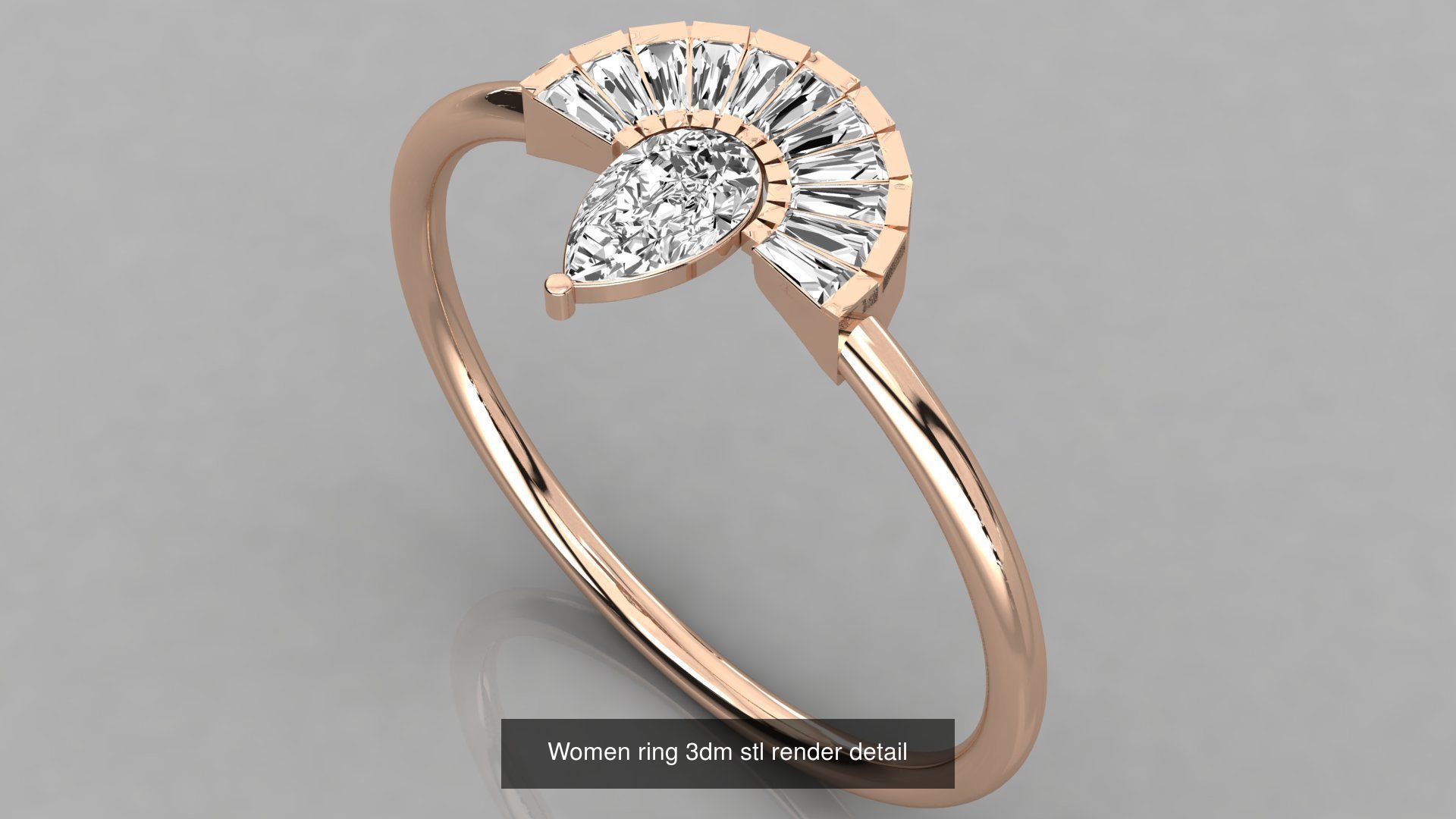 100 Women ring 3dm stl 9 render detail 3D Model Collection_81