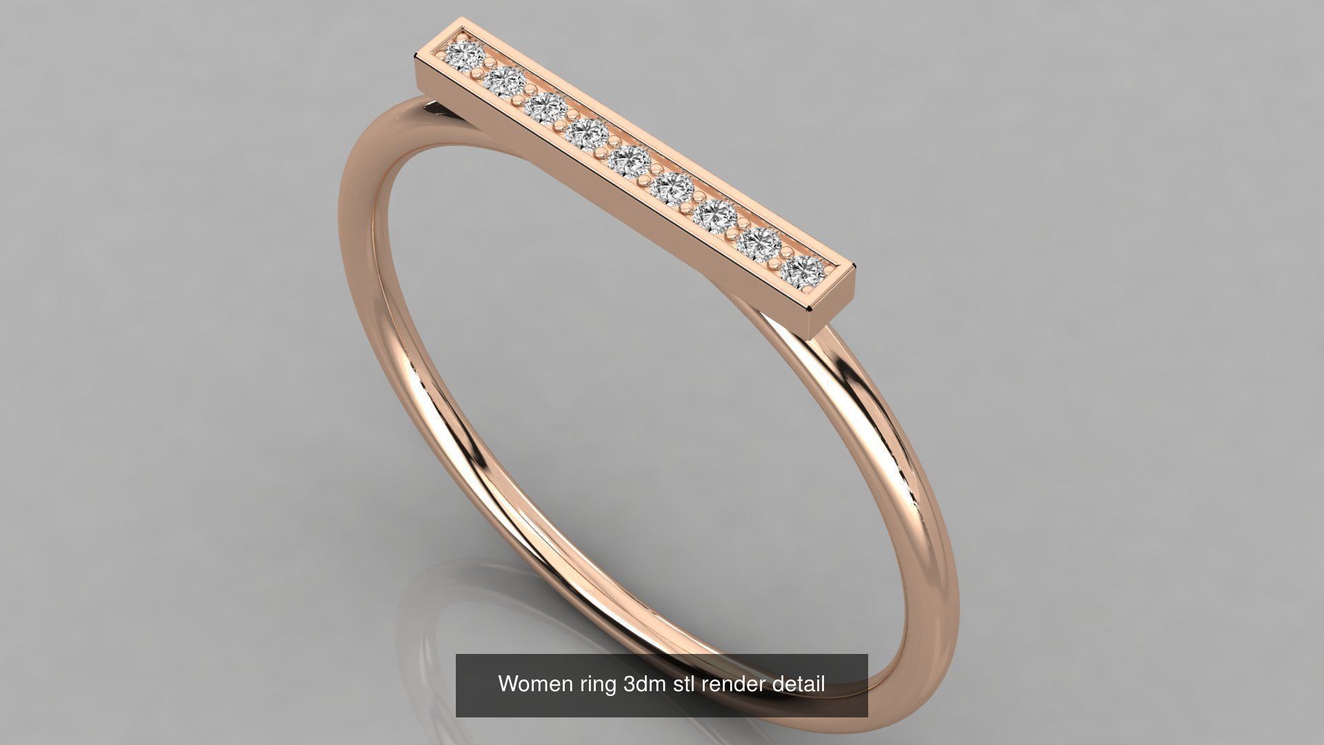 100 Women ring 3dm stl 9 render detail 3D Model Collection_49