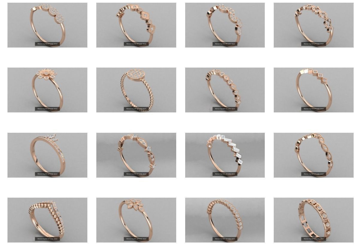 100 Women ring 3dm stl 9 render detail 3D Model Collection_1