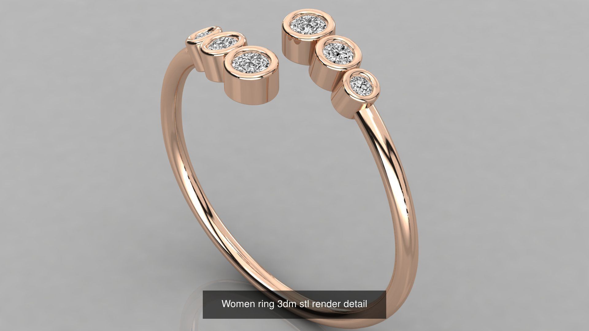 100 Women ring 3dm stl 9 render detail 3D Model Collection_34