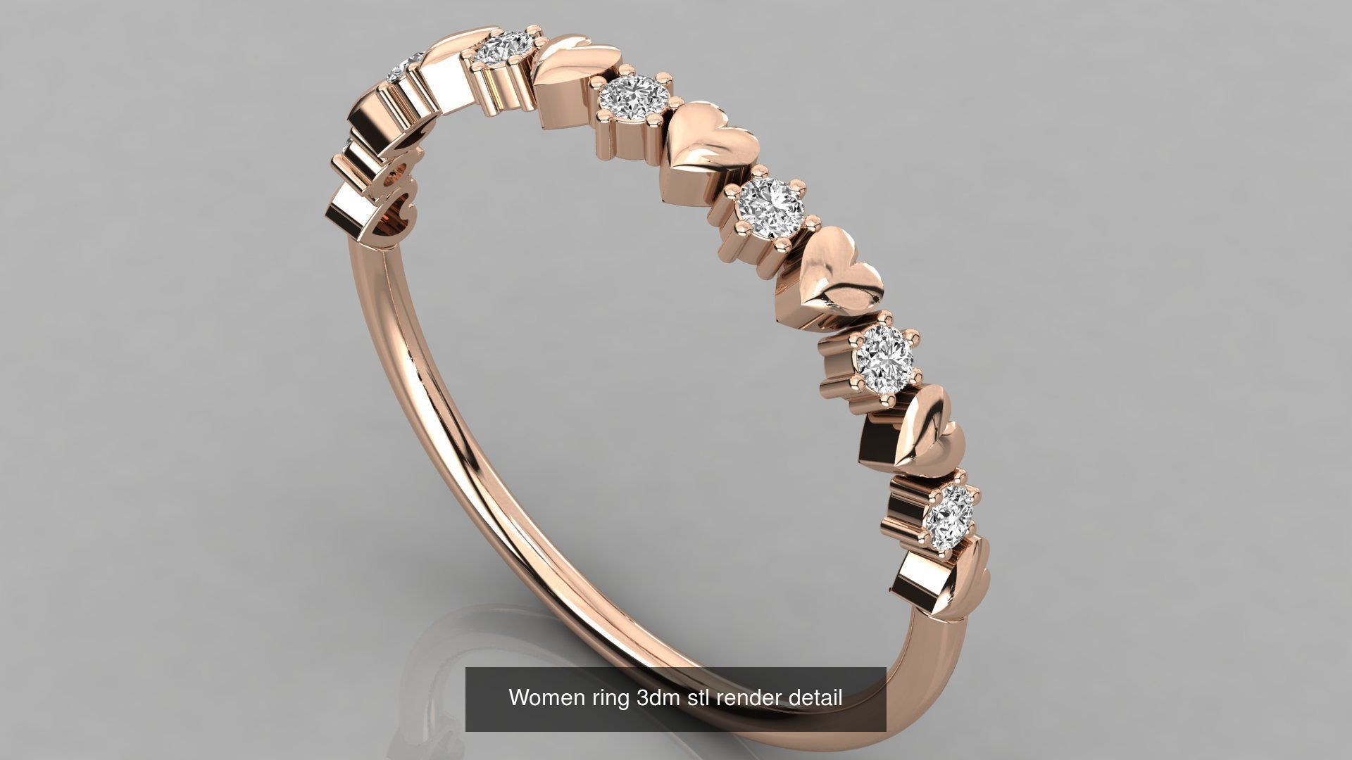 100 Women ring 3dm stl 9 render detail 3D Model Collection_78