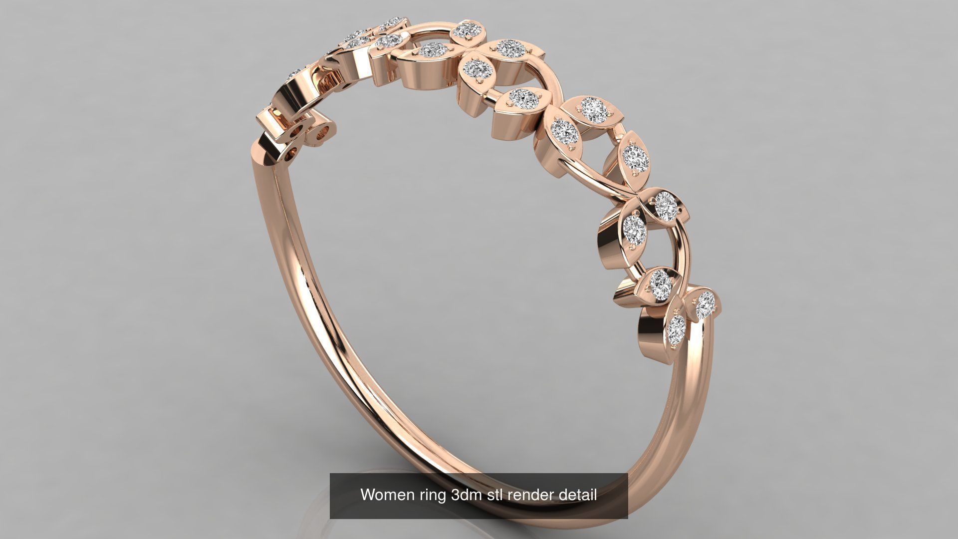 100 Women ring 3dm stl 9 render detail 3D Model Collection_12