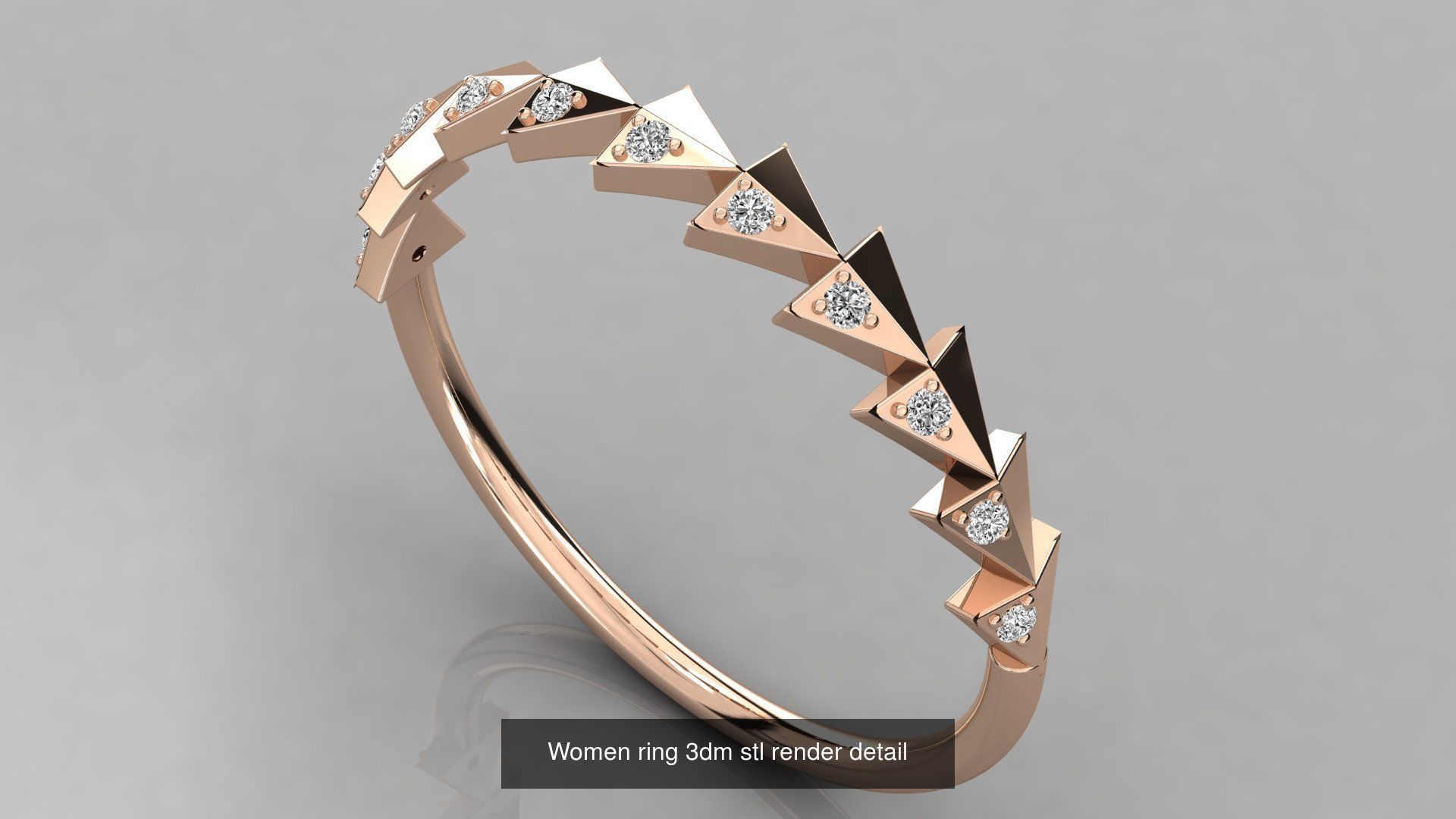 100 Women ring 3dm stl 9 render detail 3D Model Collection_86