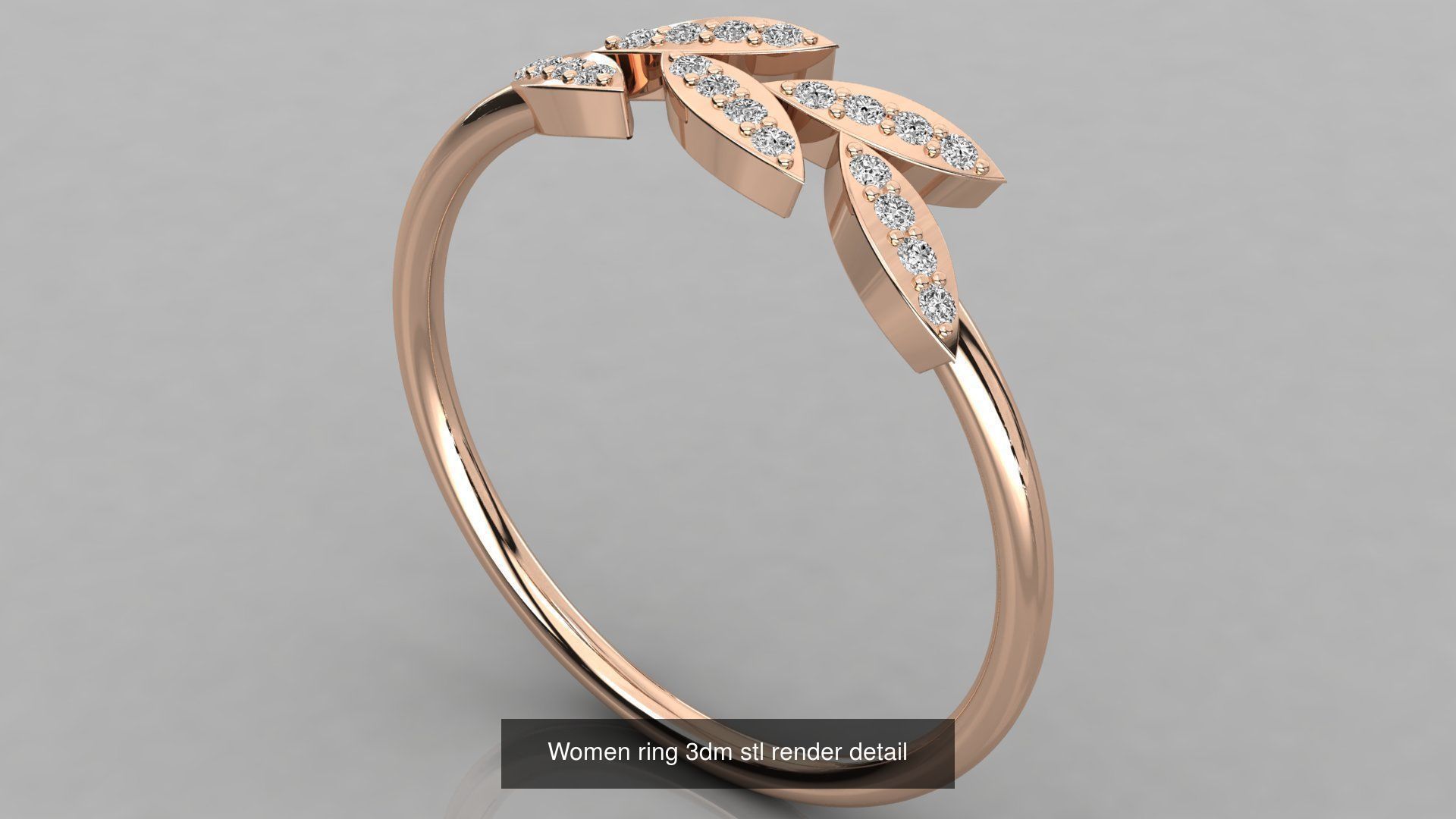 100 Women ring 3dm stl 9 render detail 3D Model Collection_36