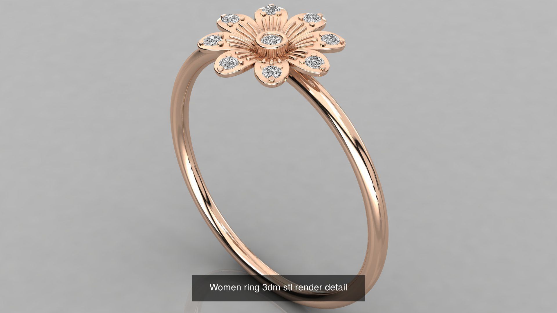 100 Women ring 3dm stl 9 render detail 3D Model Collection_13