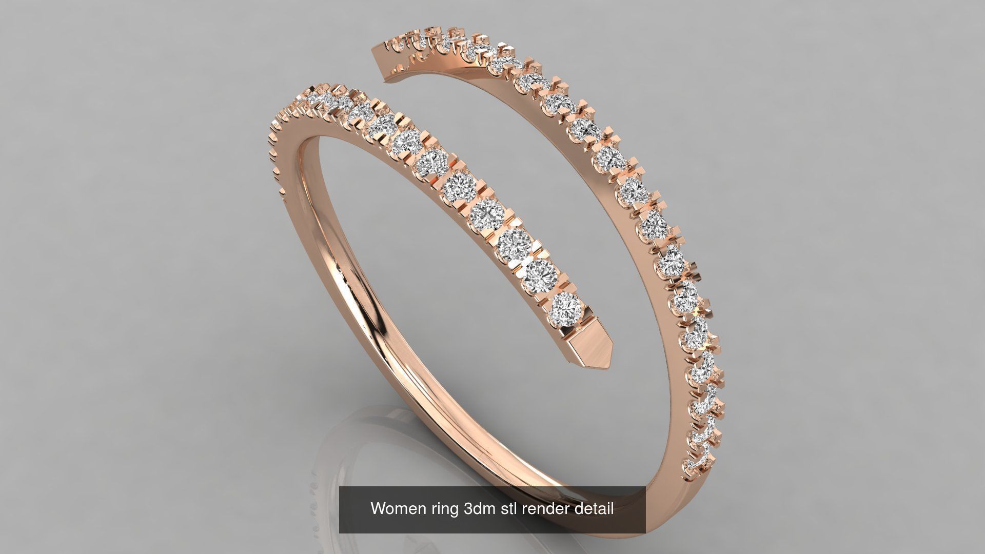 100 Women ring 3dm stl 9 render detail 3D Model Collection_57