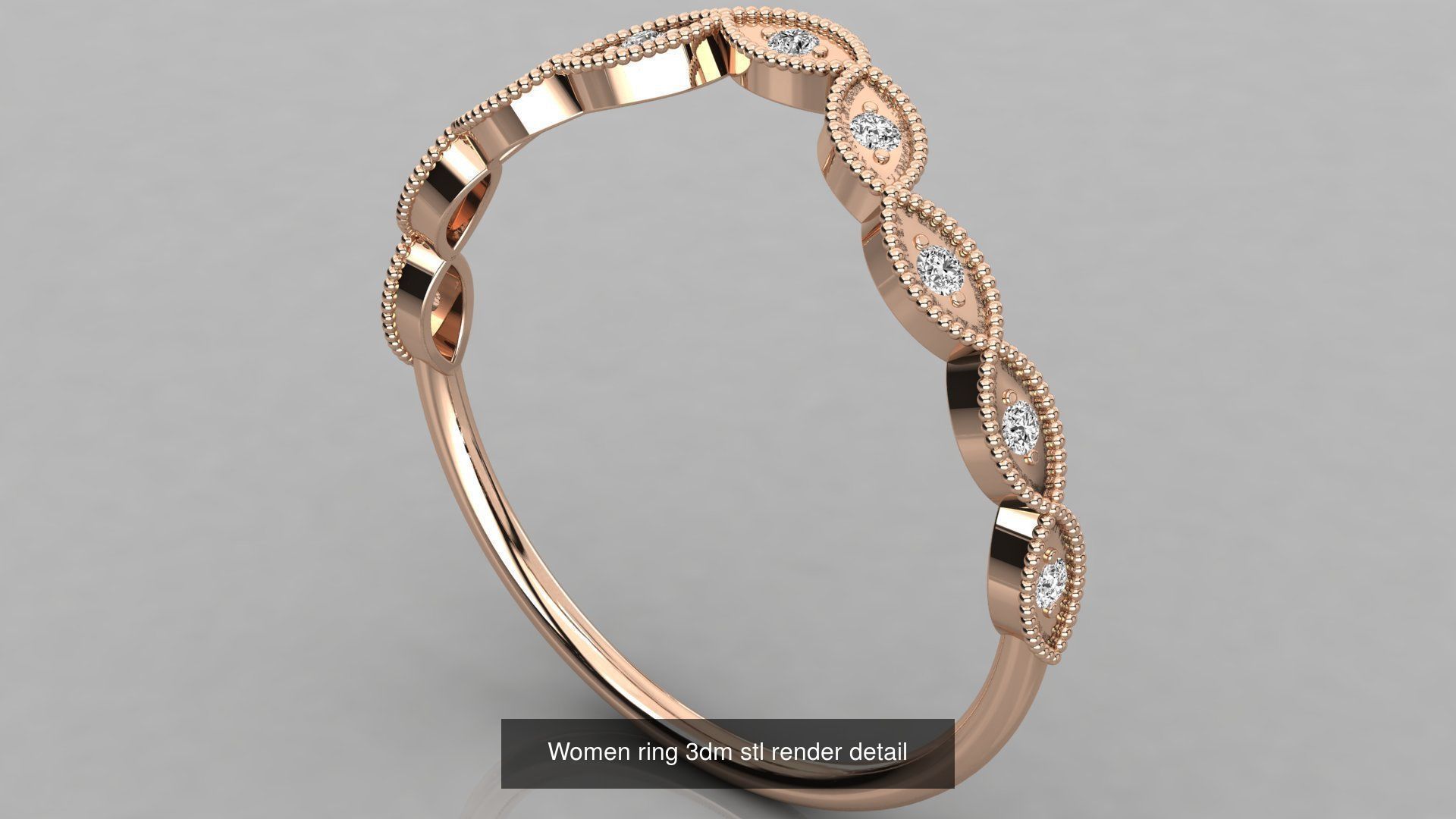 100 Women ring 3dm stl 9 render detail 3D Model Collection_20