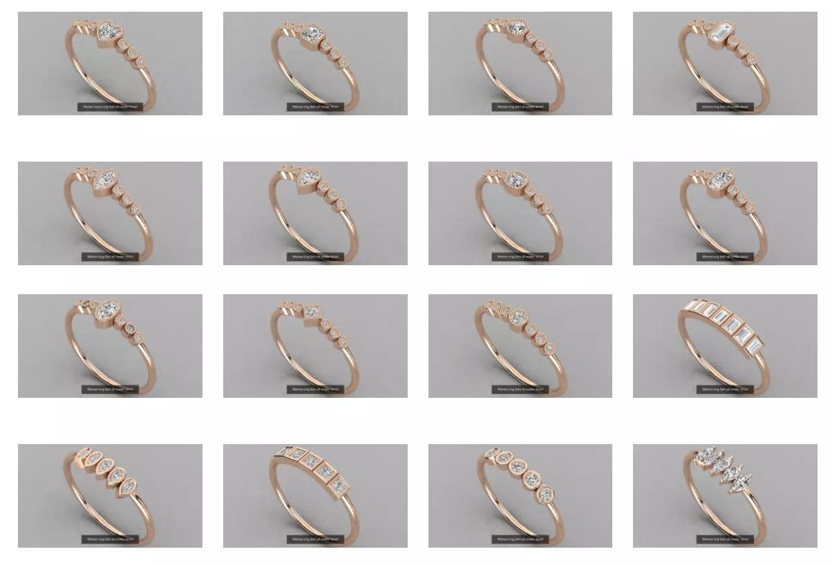 100 Women ring 3dm stl 9 render detail 3D Model Collection_0