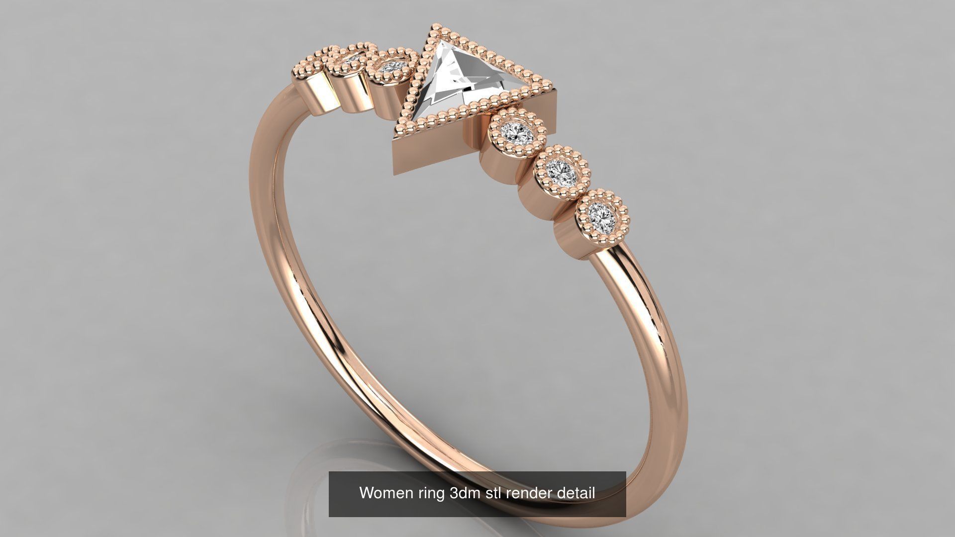 100 Women ring 3dm stl 9 render detail 3D Model Collection_87