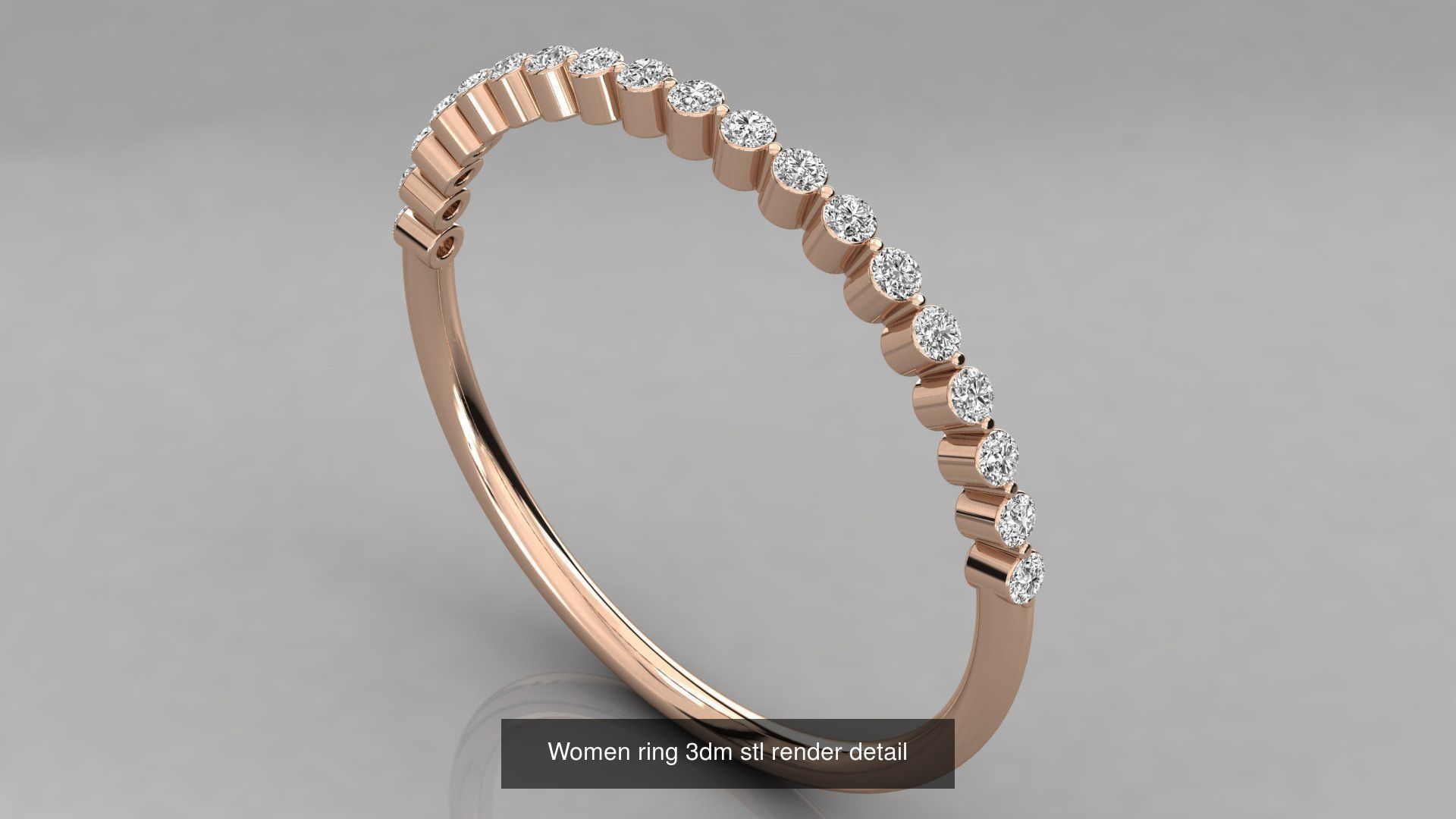 100 Women ring 3dm stl 9 render detail 3D Model Collection_75