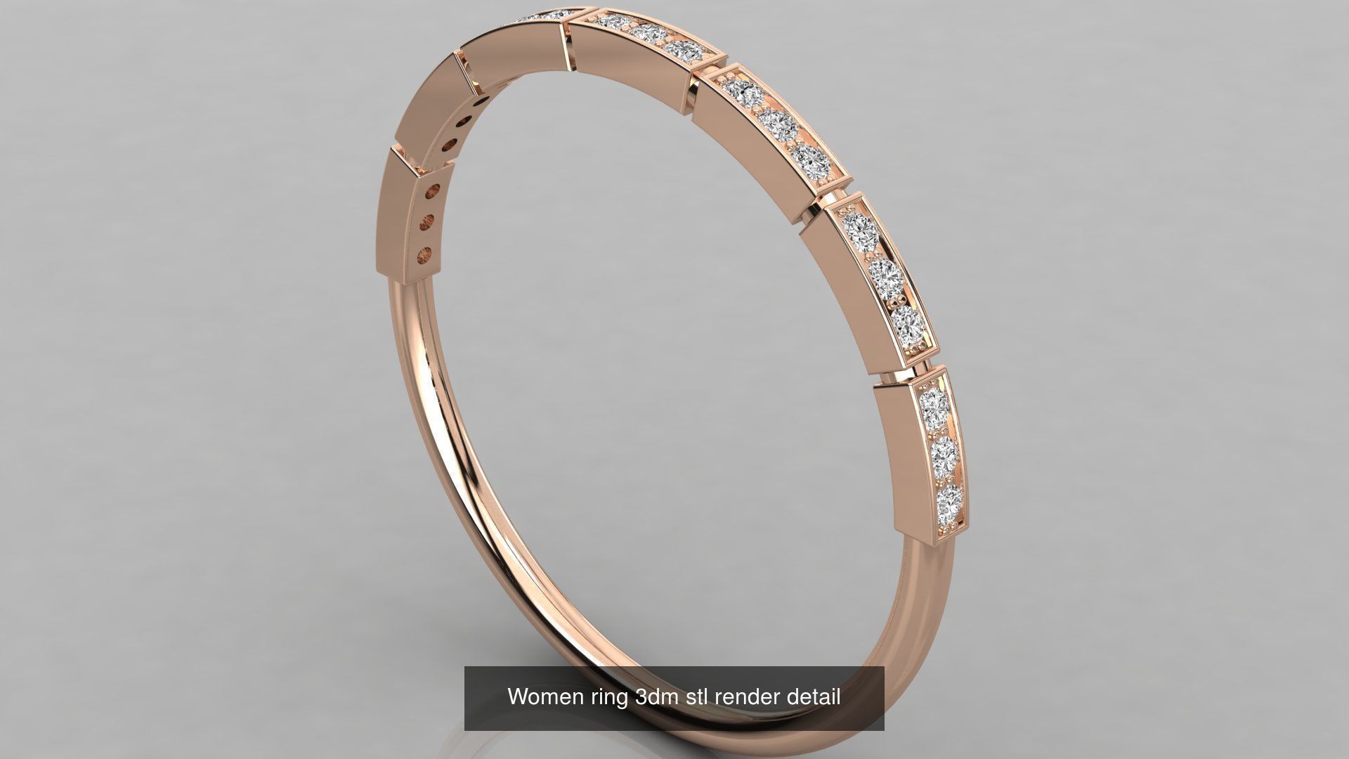 100 Women ring 3dm stl 9 render detail 3D Model Collection_7