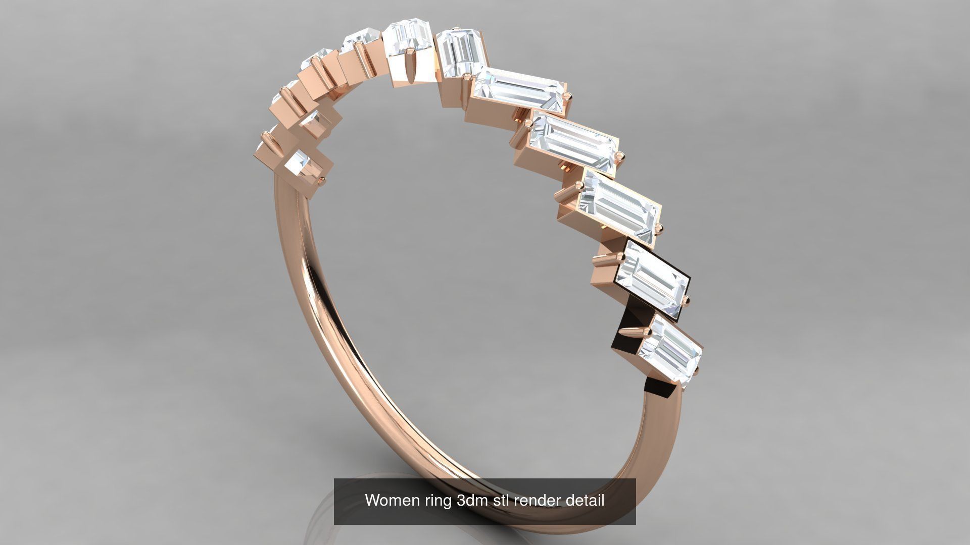 100 Women ring 3dm stl 9 render detail 3D Model Collection_19