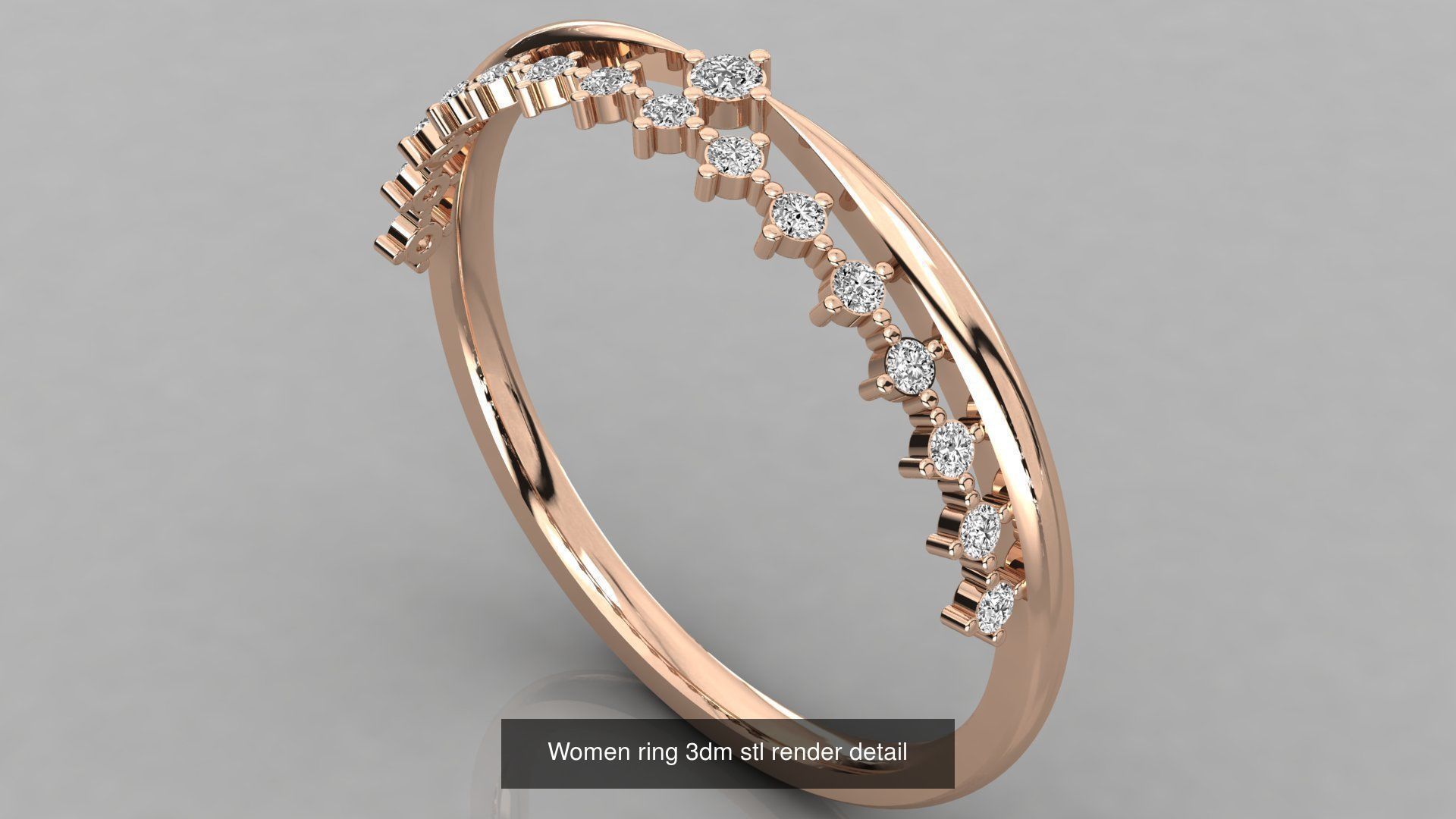 100 Women ring 3dm stl 9 render detail 3D Model Collection_29