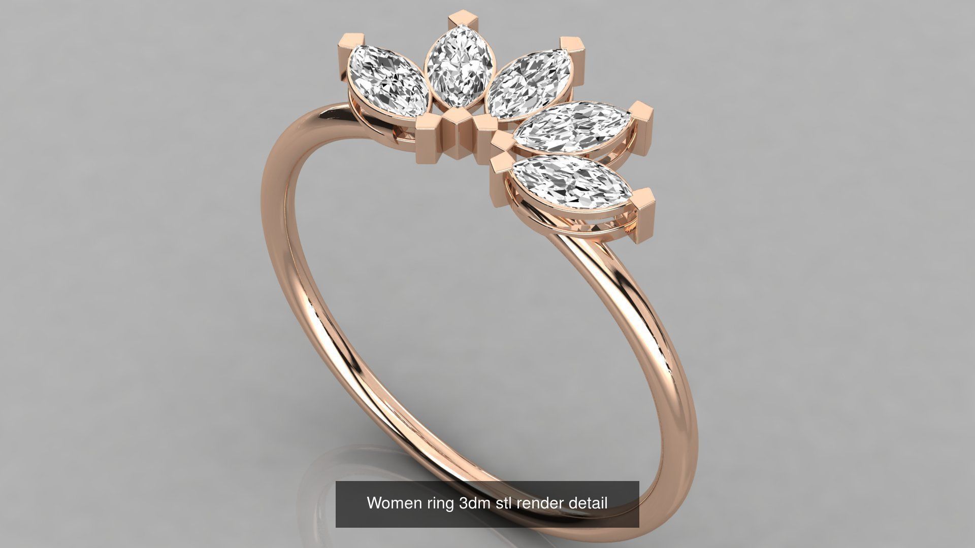 100 Women ring 3dm stl 9 render detail 3D Model Collection_55