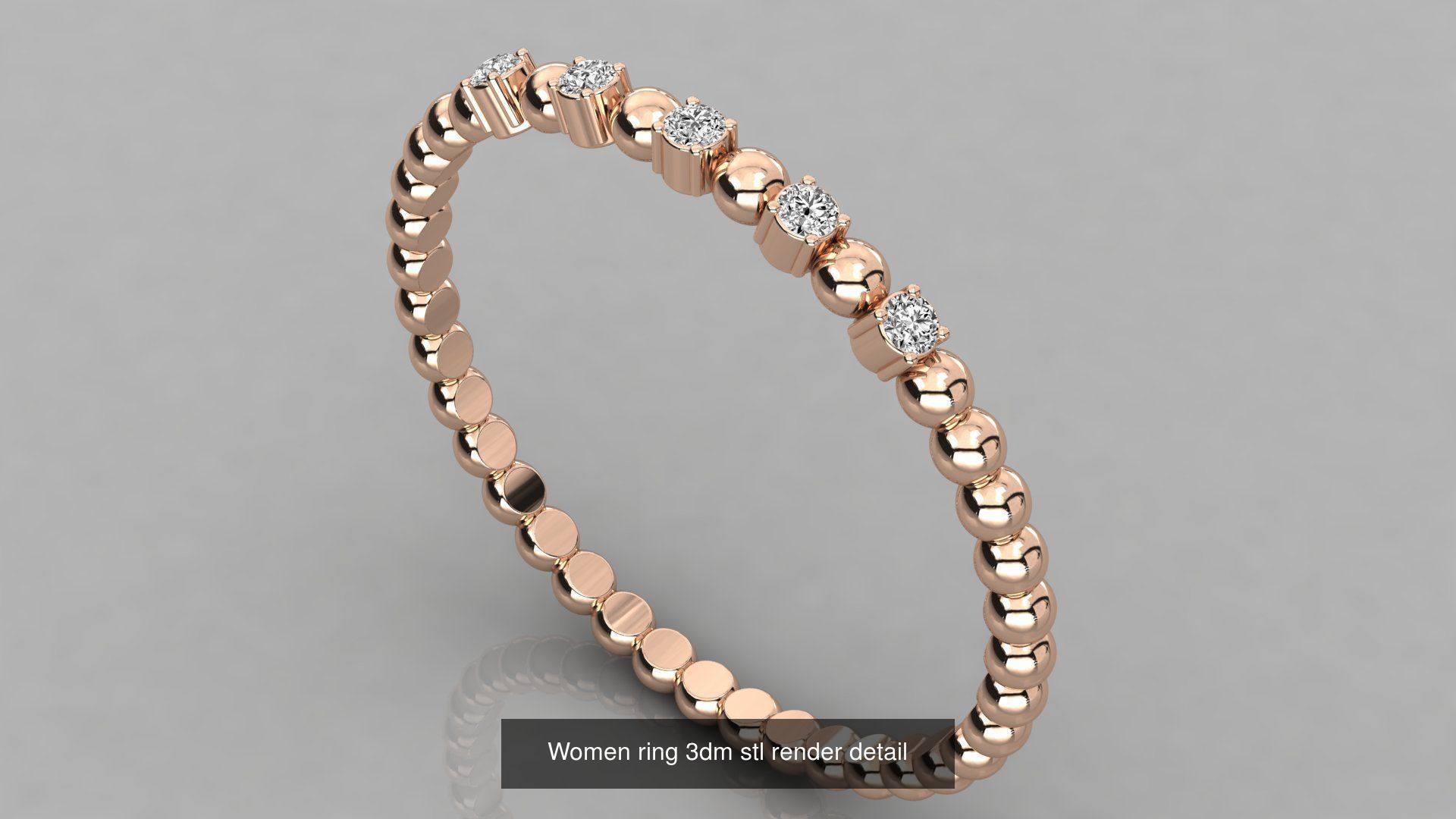100 Women ring 3dm stl 9 render detail 3D Model Collection_60