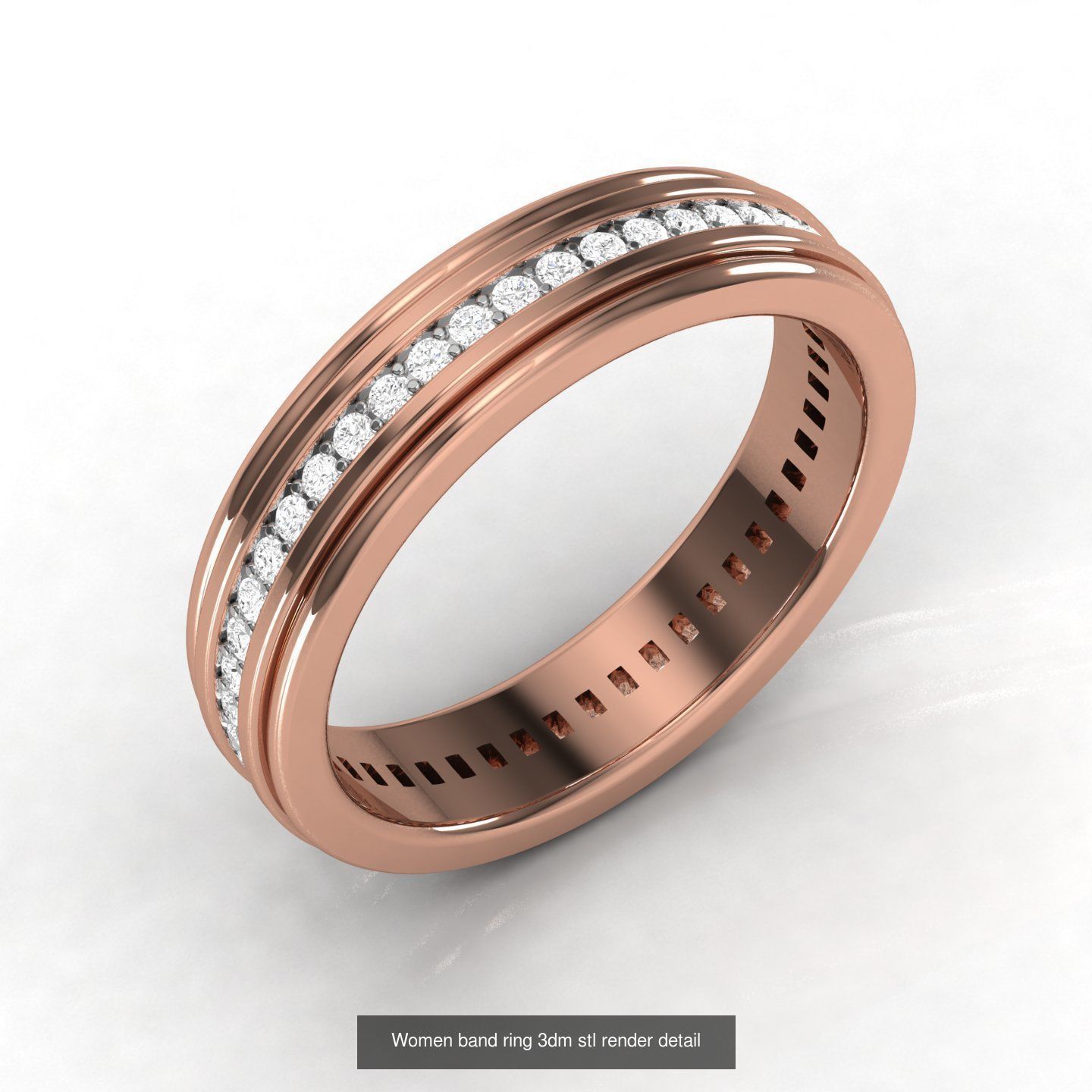 21 Unisex band ring 3dm stl render detail  3D Model Collection_17