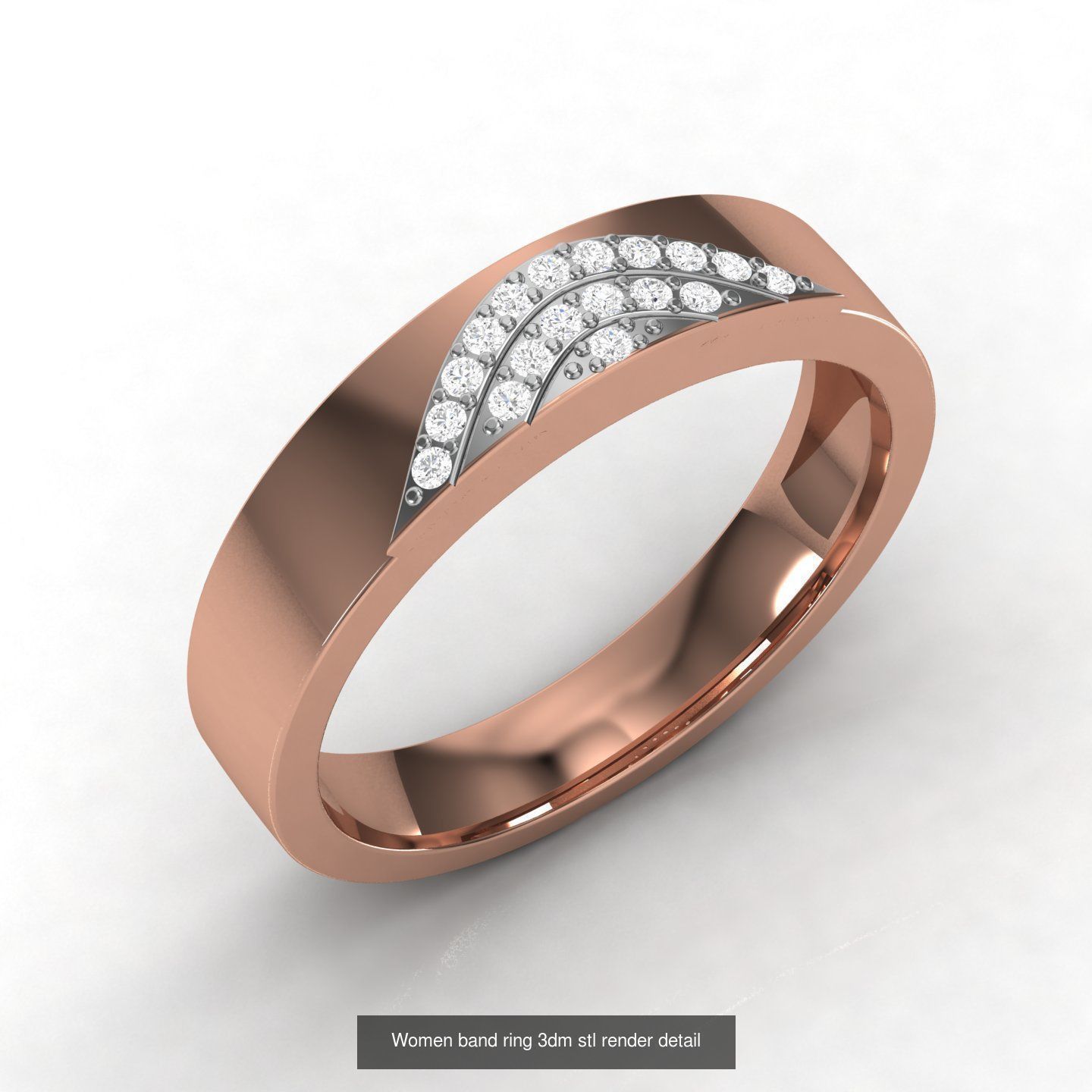 21 Unisex band ring 3dm stl render detail  3D Model Collection_2
