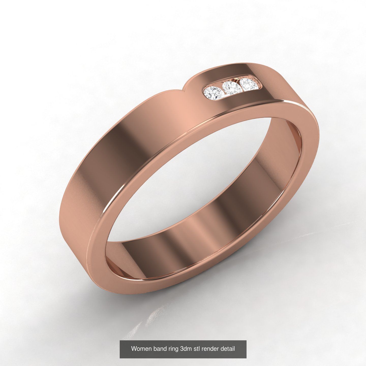 21 Unisex band ring 3dm stl render detail  3D Model Collection_9