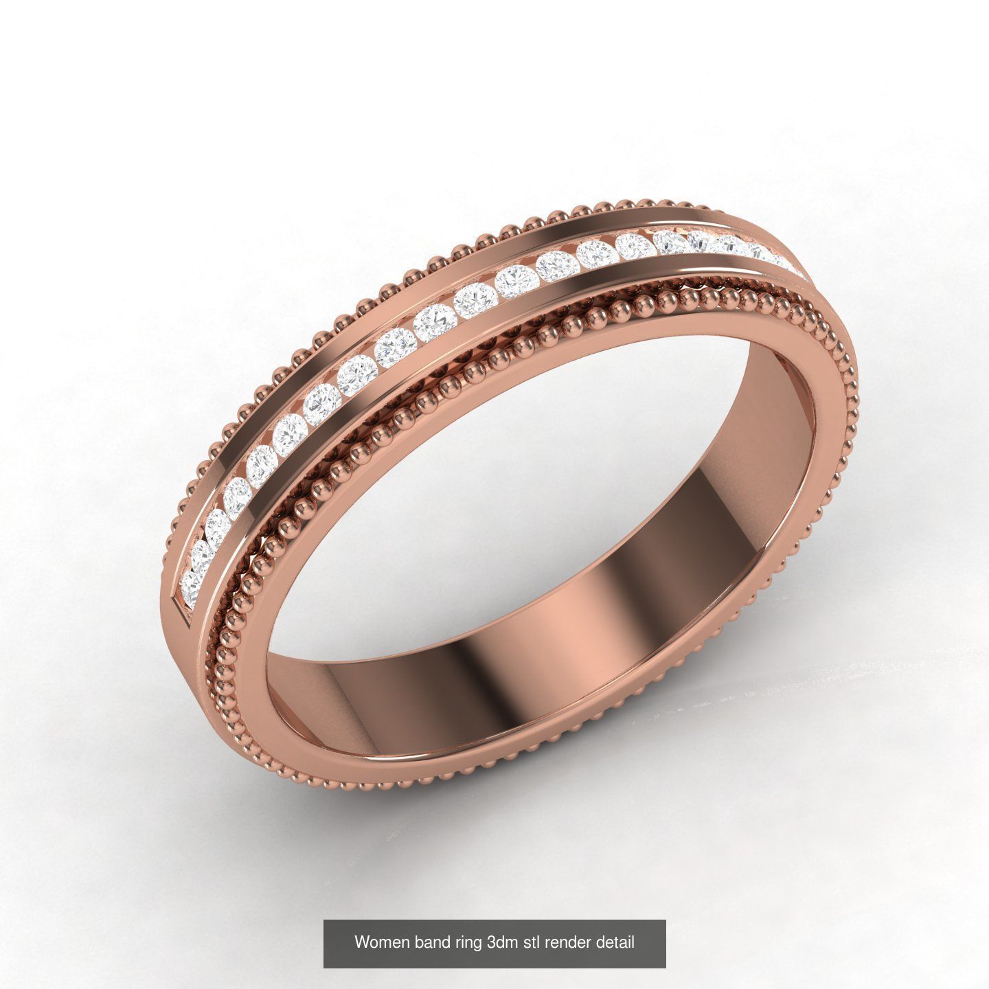 21 Unisex band ring 3dm stl render detail  3D Model Collection_16