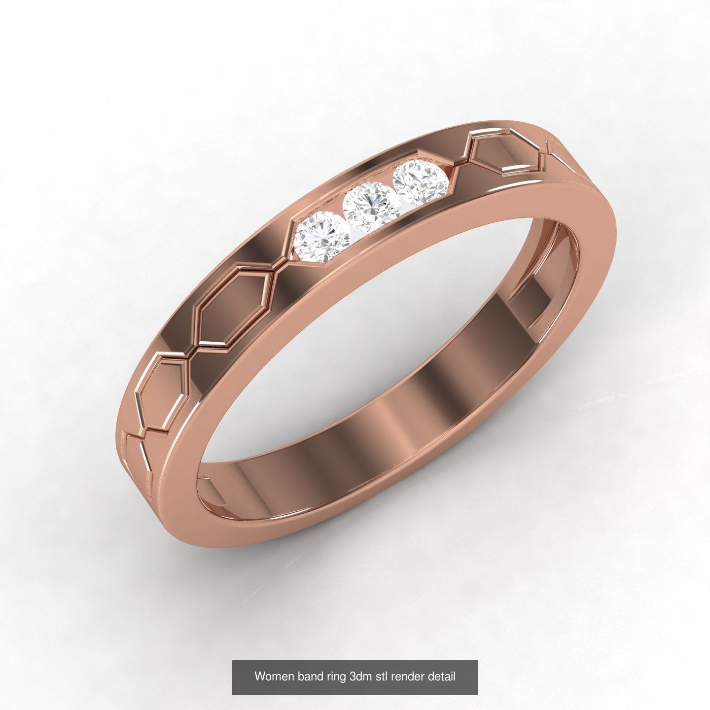 21 Unisex band ring 3dm stl render detail  3D Model Collection_4