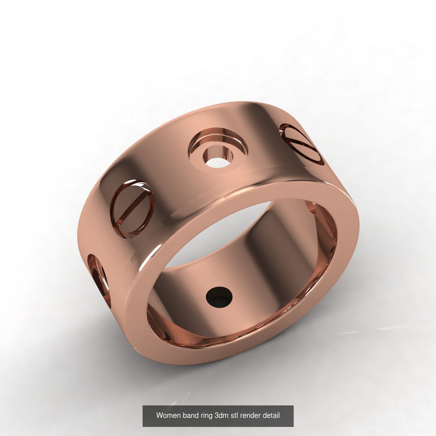 21 Unisex band ring 3dm stl render detail  3D Model Collection_22