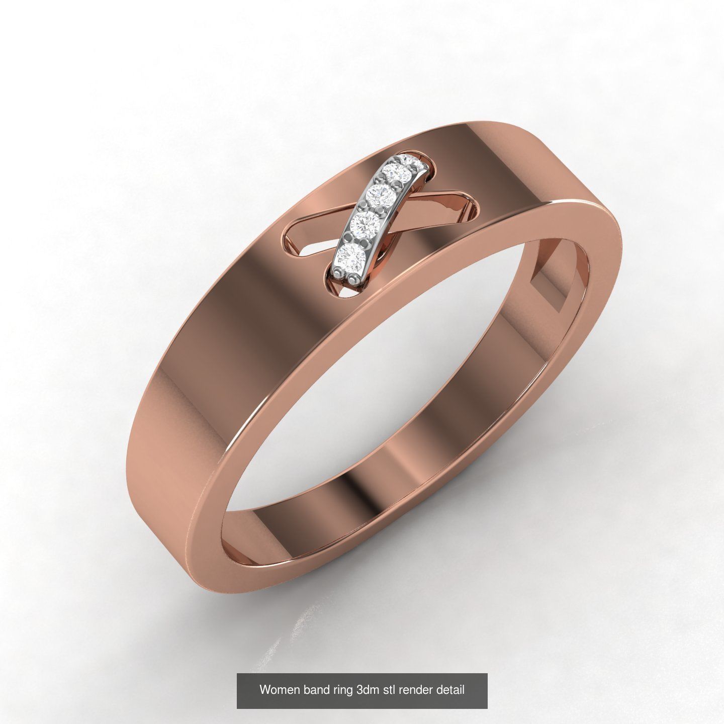 21 Unisex band ring 3dm stl render detail  3D Model Collection_6