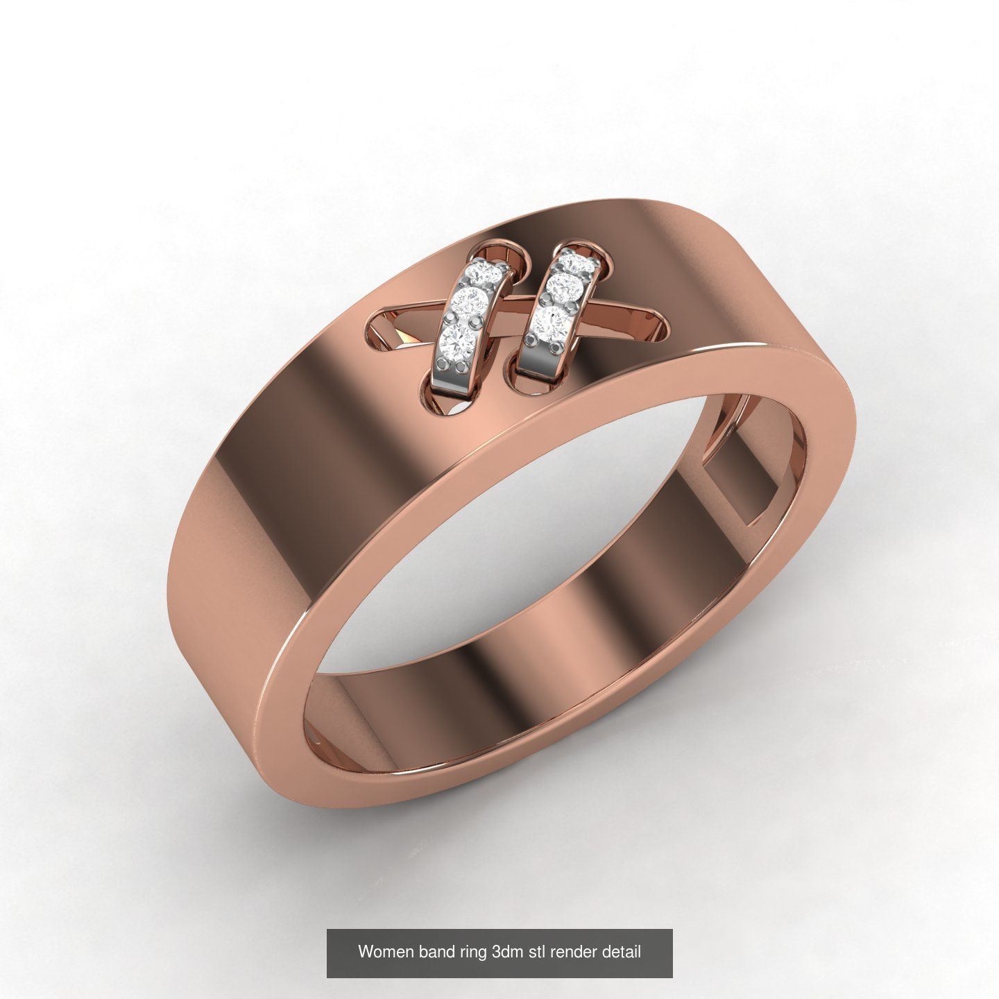 21 Unisex band ring 3dm stl render detail  3D Model Collection_7