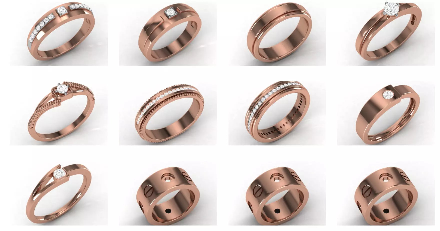 21 Unisex band ring 3dm stl render detail  3D Model Collection_0