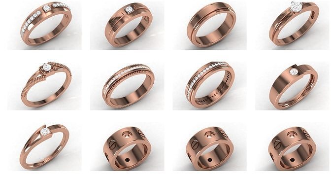 21 Unisex band ring 3dm stl render detail  3D Model Collection