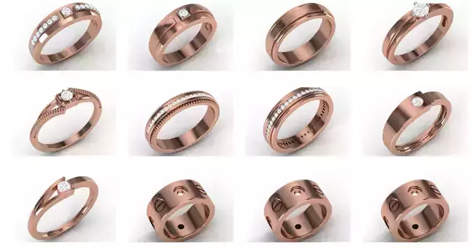21 Unisex band ring 3dm stl render detail  3D Model Collection