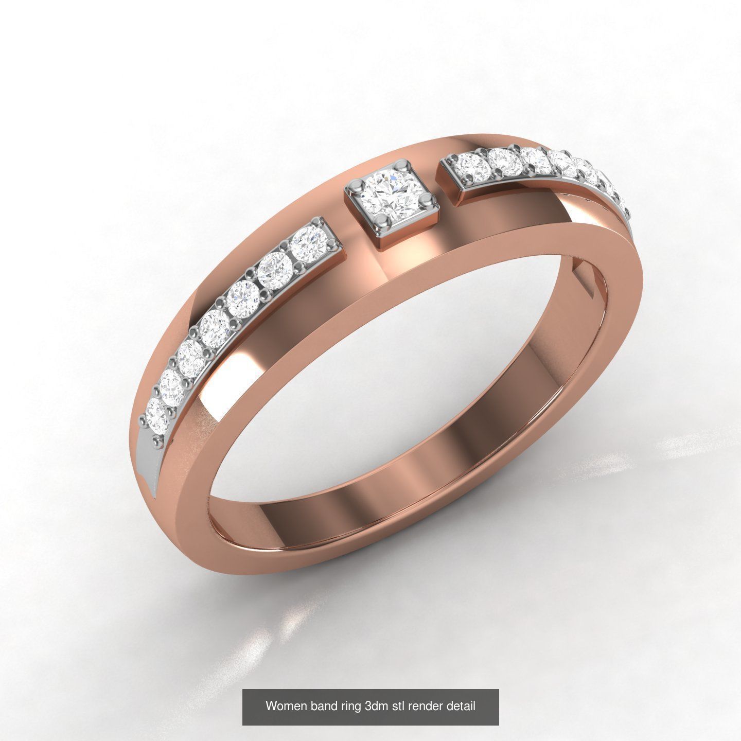 21 Unisex band ring 3dm stl render detail  3D Model Collection_11