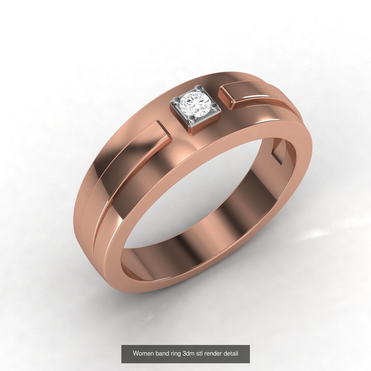 21 Unisex band ring 3dm stl render detail  3D Model Collection_12