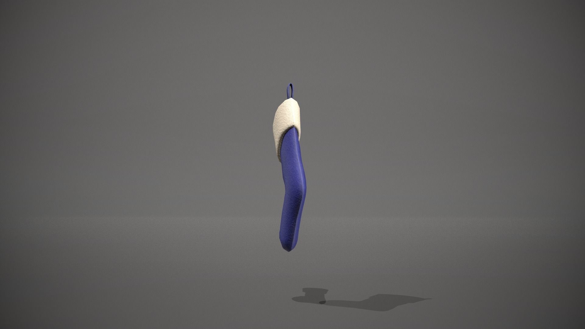 Blue Felt Christmas Stocking Low-poly 3D model_3