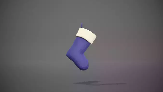Blue Felt Christmas Stocking
