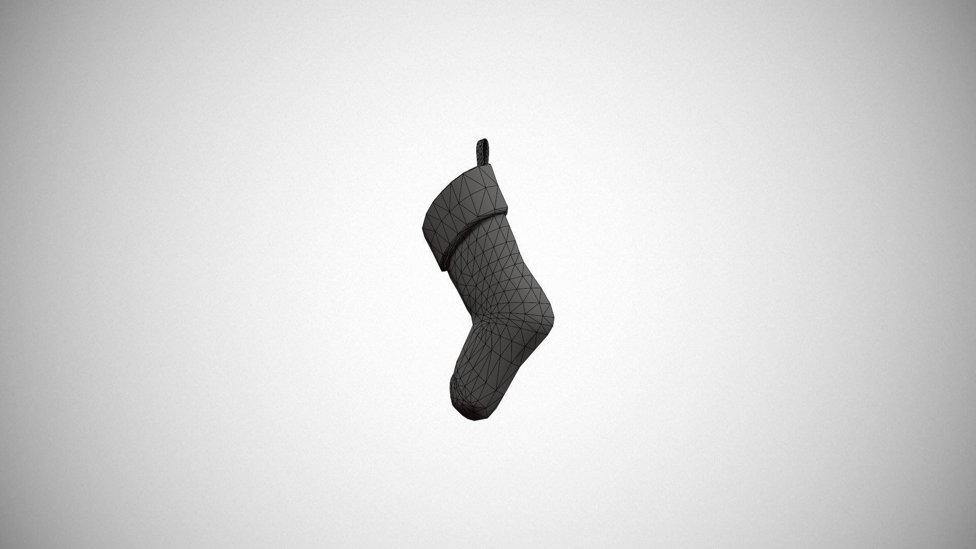 Blue Felt Christmas Stocking Low-poly 3D model_16