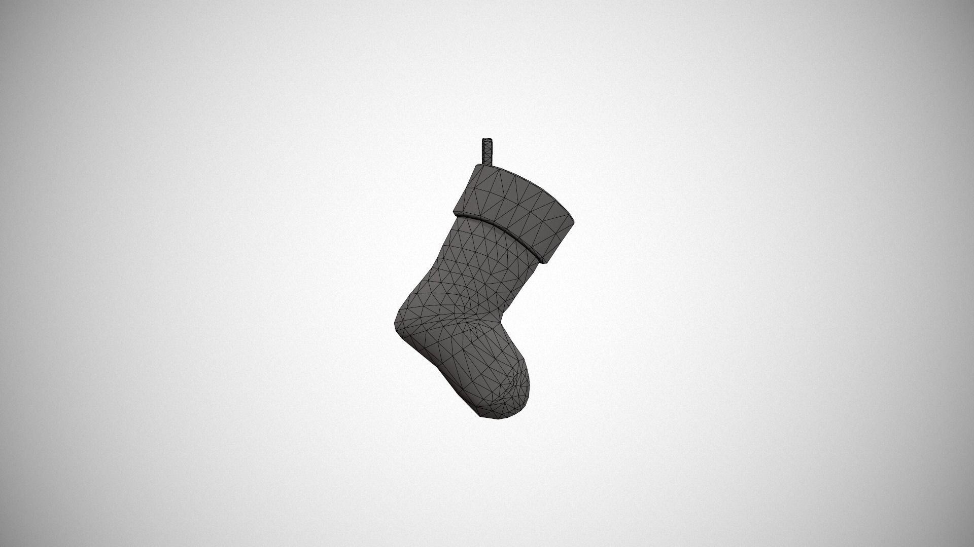 Green Felt Christmas Stocking Low-poly 3D model_23