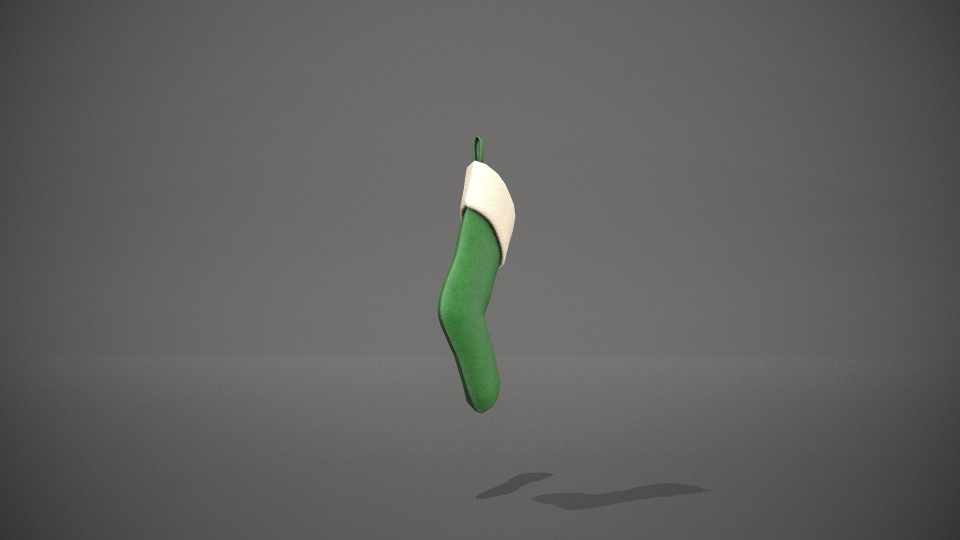 Green Felt Christmas Stocking Low-poly 3D model_2