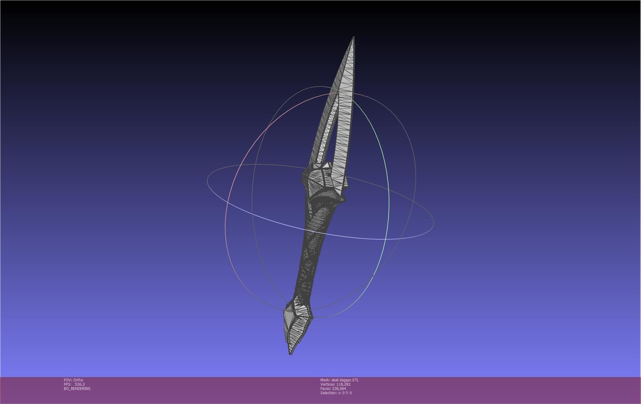 League Of Legends Akali Dagger Basic Printable Model 3D print model_111